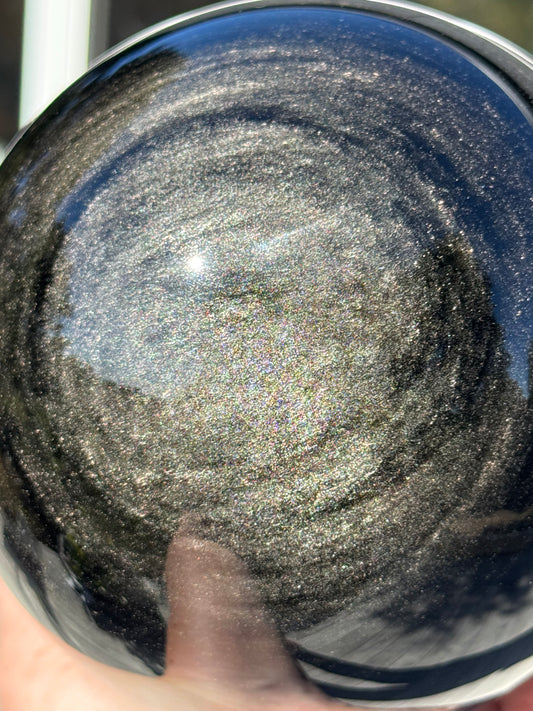 Golden Silver Sheen Obsidian Sphere, Large