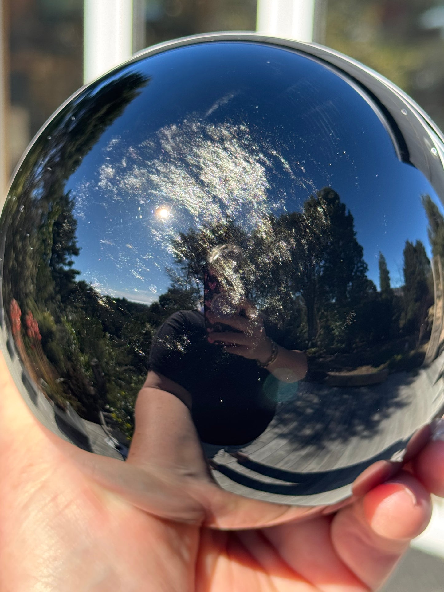 Large Silver Sheen Obsidian Sphere