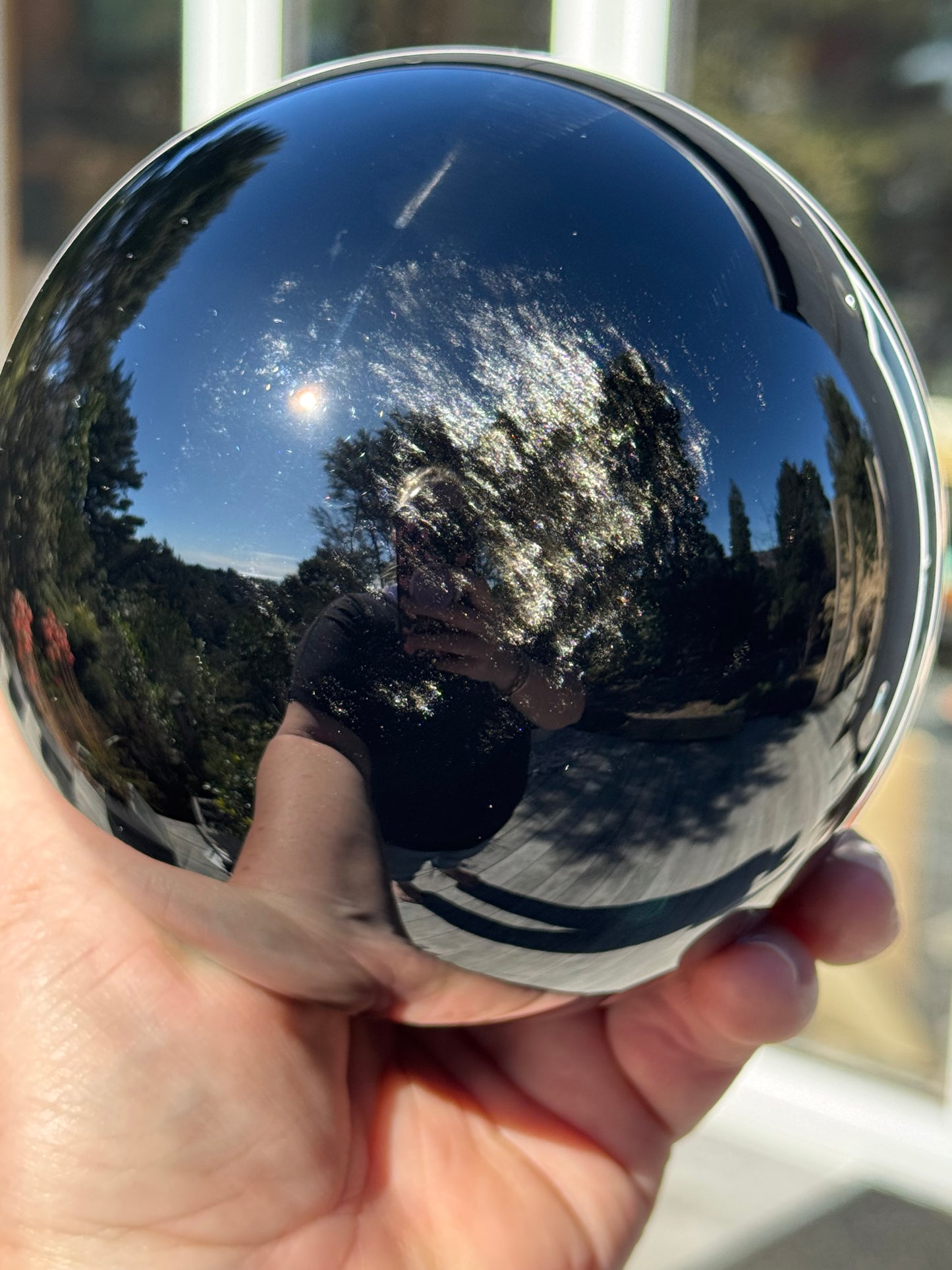 Large Silver Sheen Obsidian Sphere