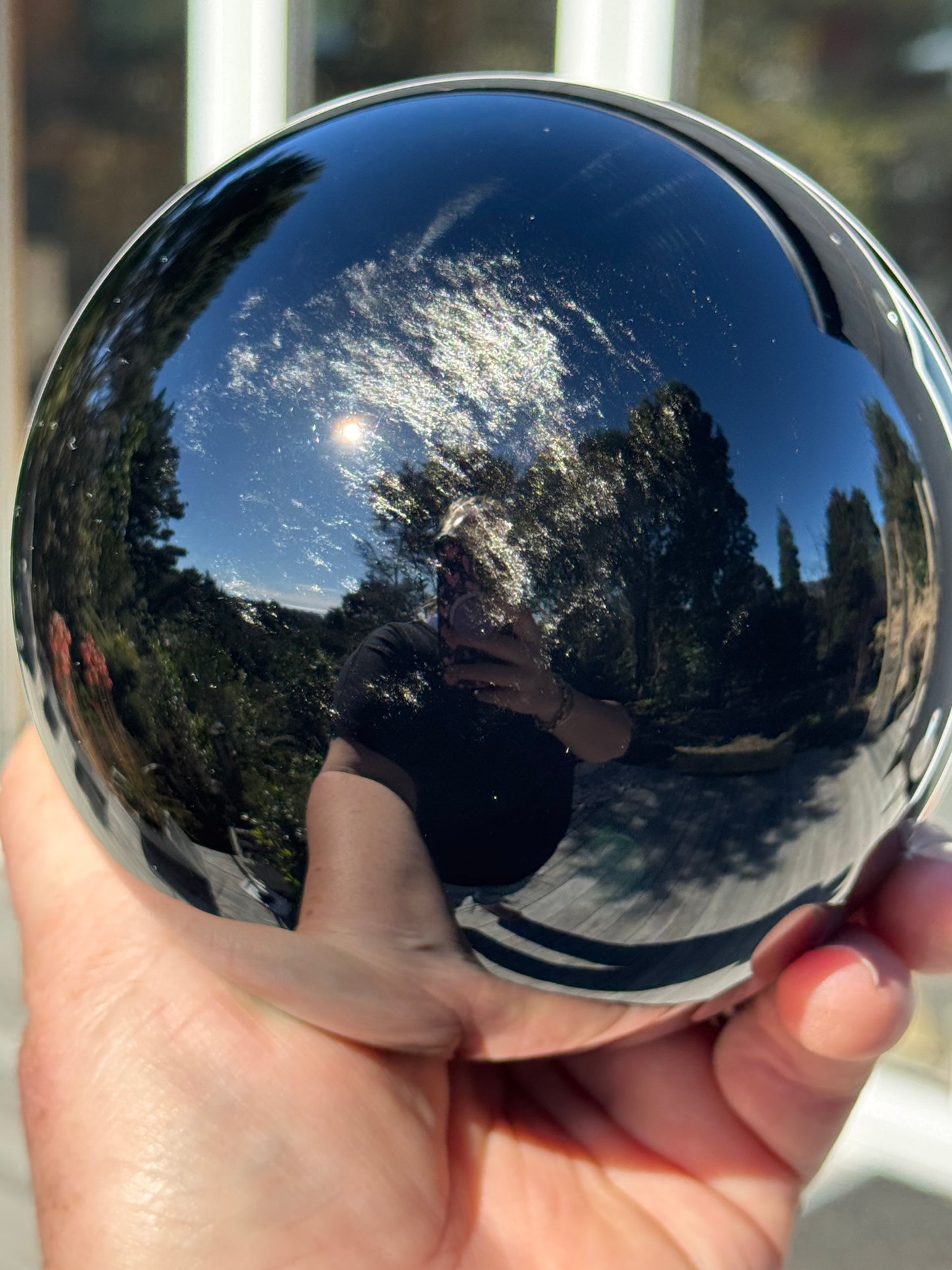 Large Silver Sheen Obsidian Sphere