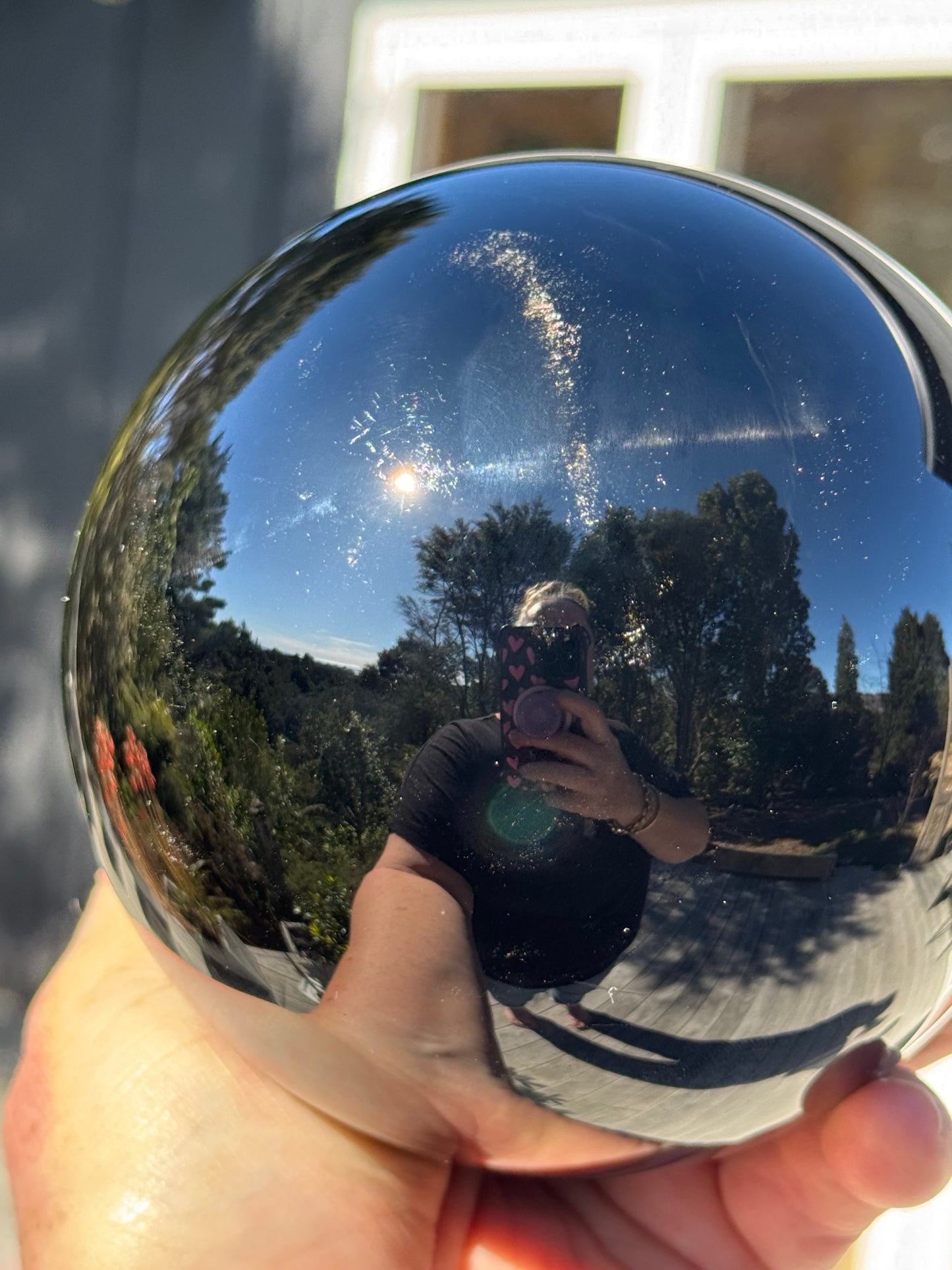 Large Silver Sheen Obsidian Sphere