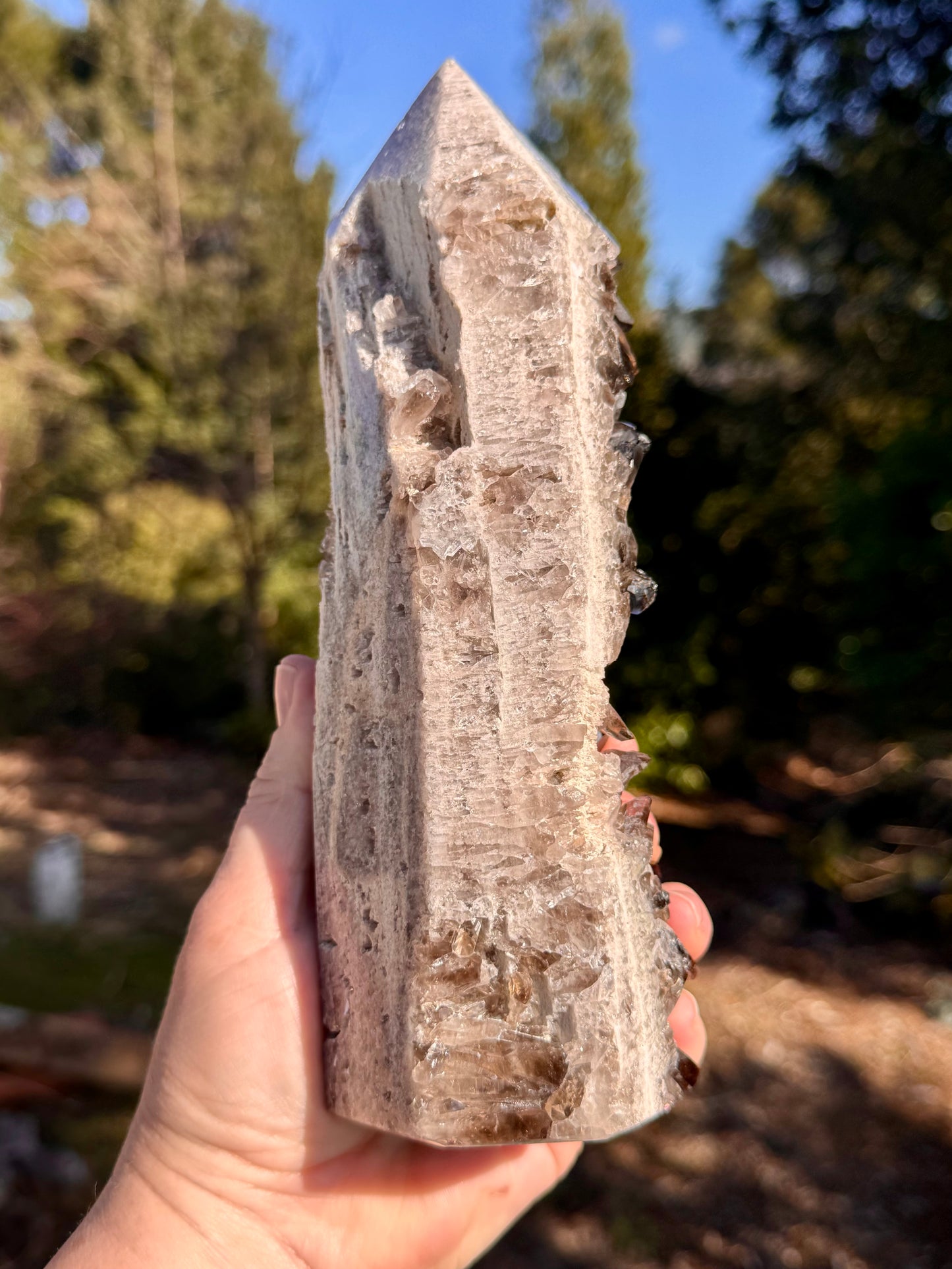 Smoky Quartz Cluster Tower, Heated