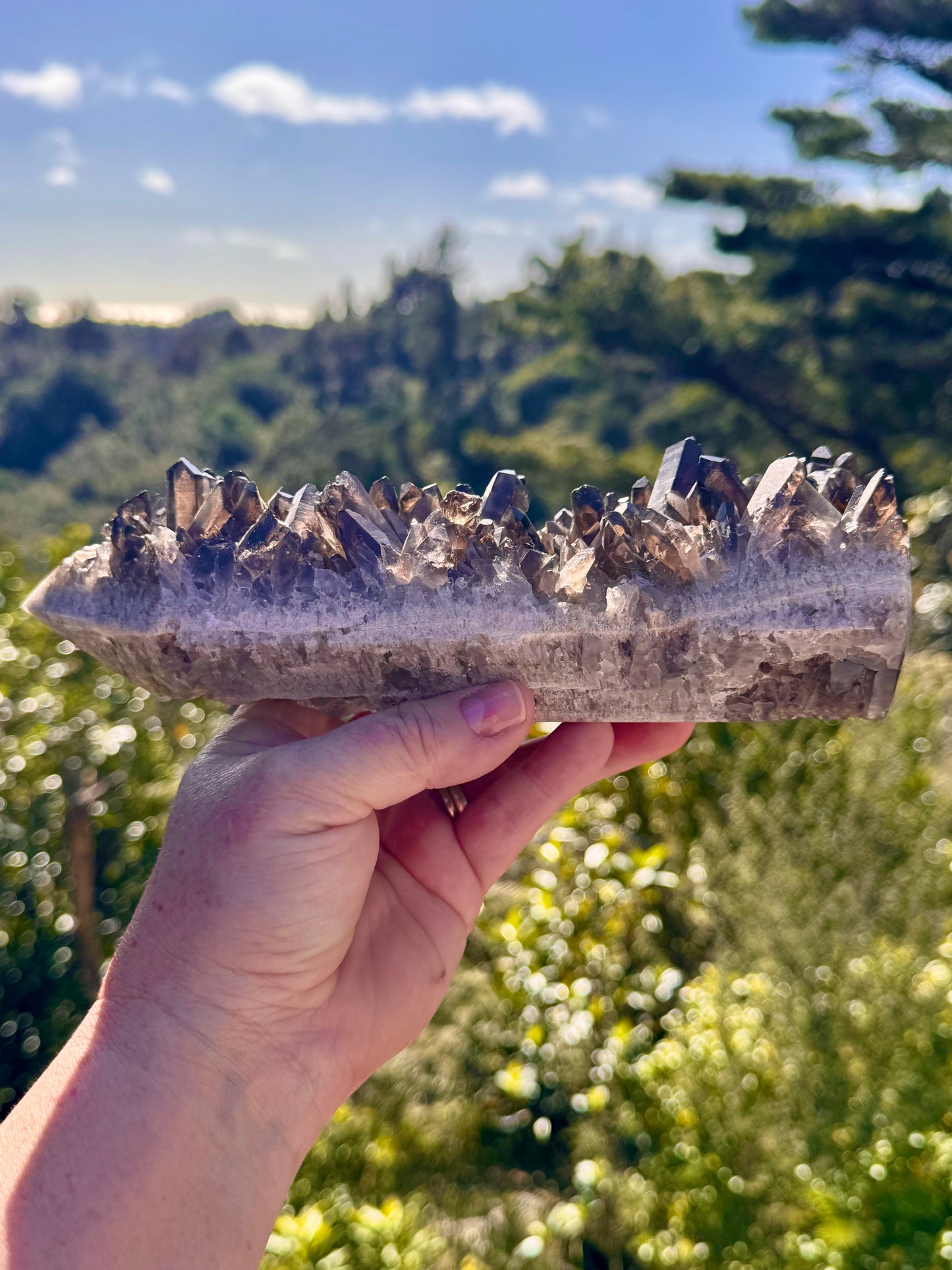 Smoky Quartz Cluster Tower, Heated