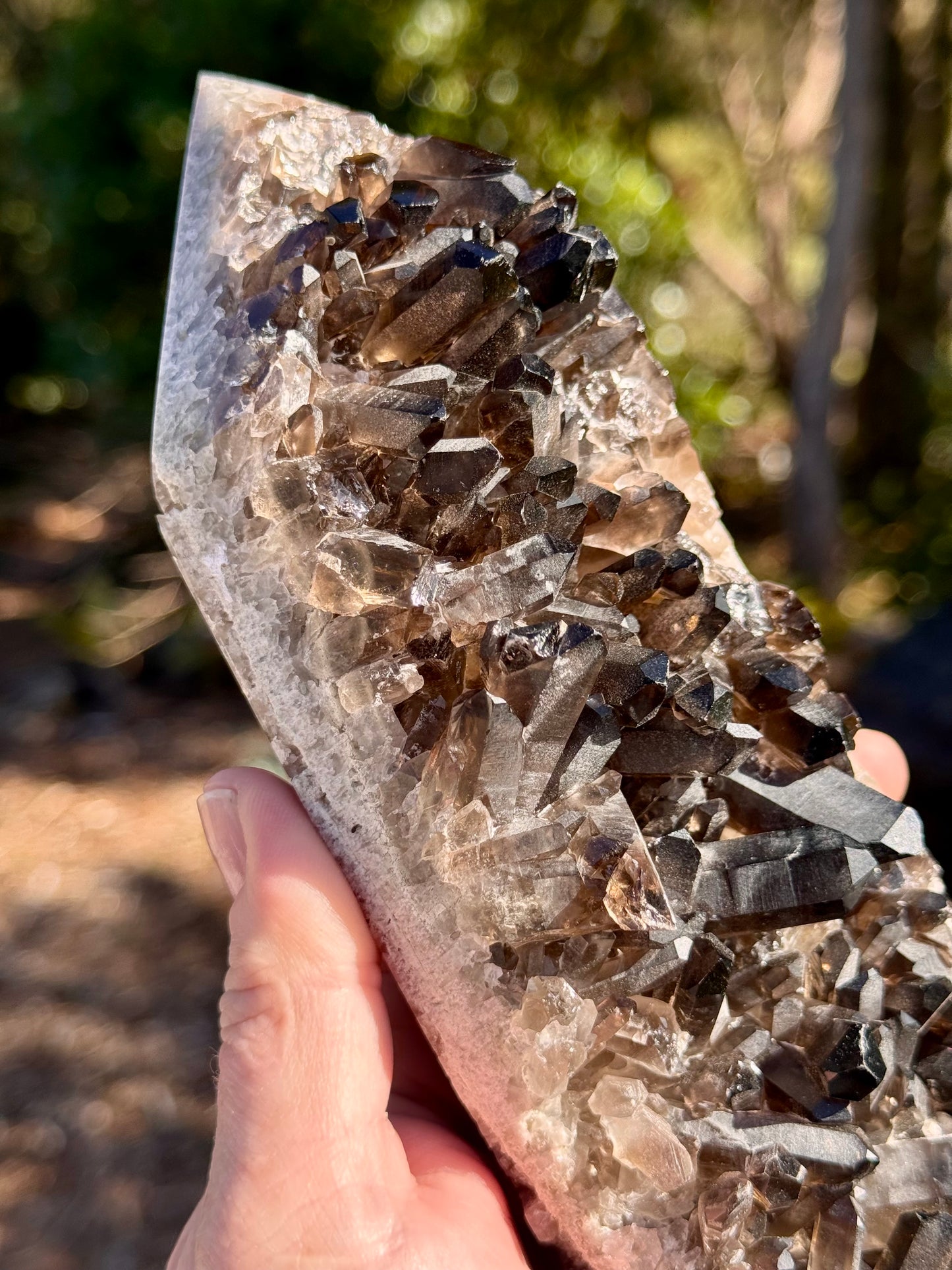 Smoky Quartz Cluster Tower, Heated