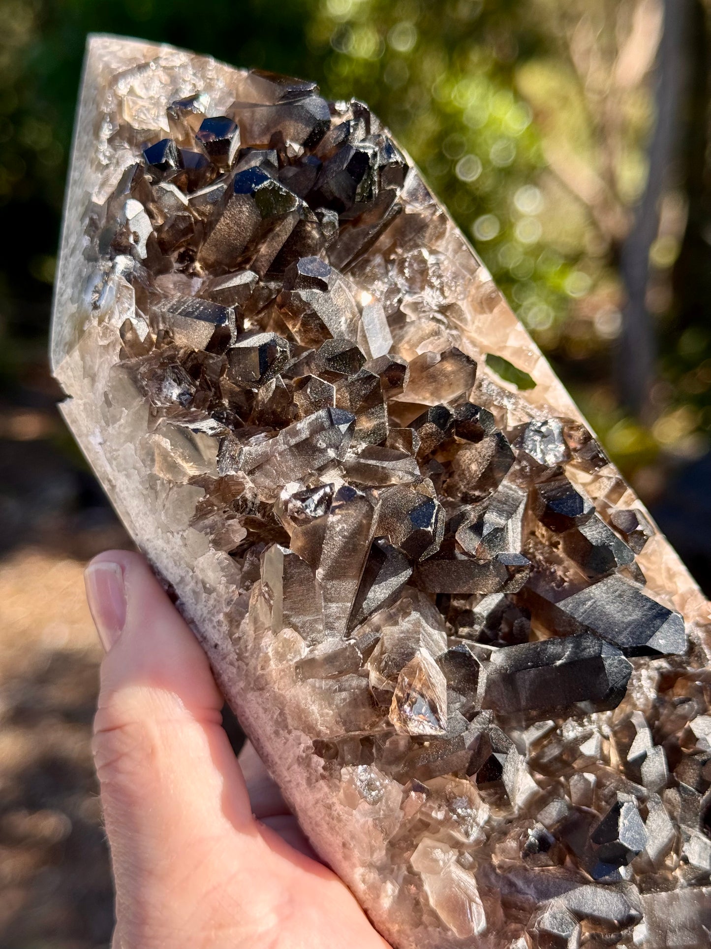Smoky Quartz Cluster Tower, Heated