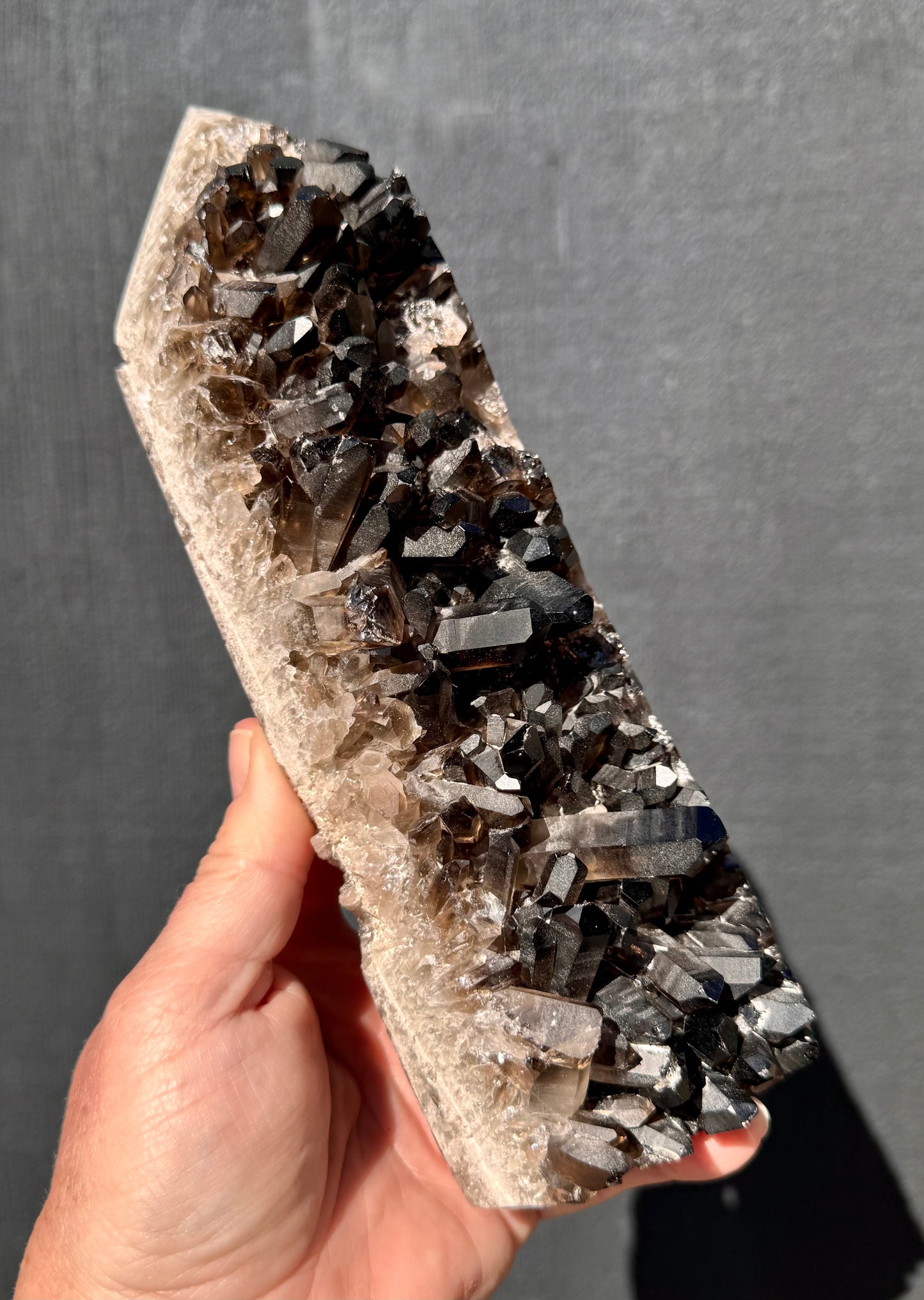 Smoky Quartz Cluster Tower, Heated