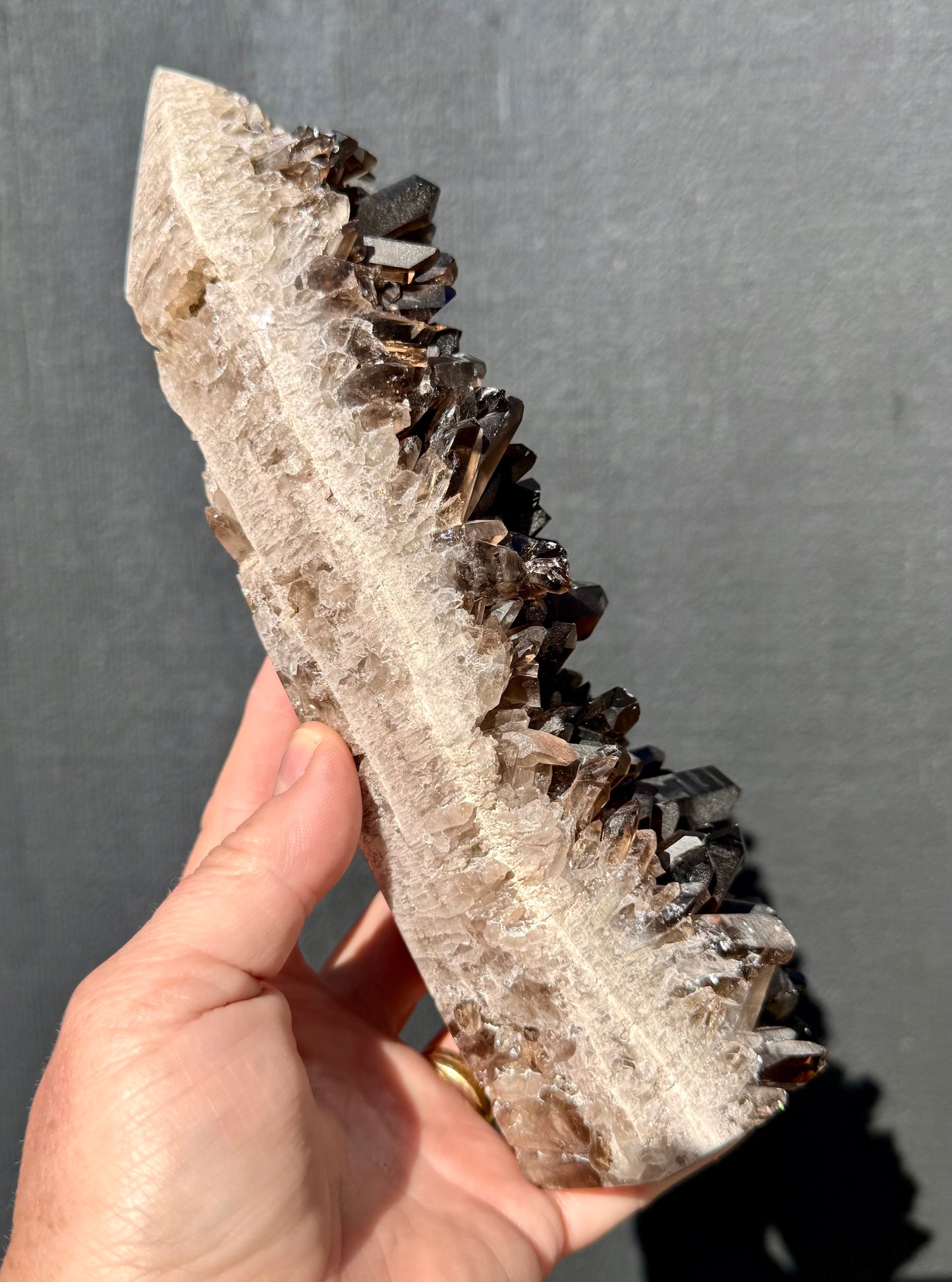 Smoky Quartz Cluster Tower, Heated