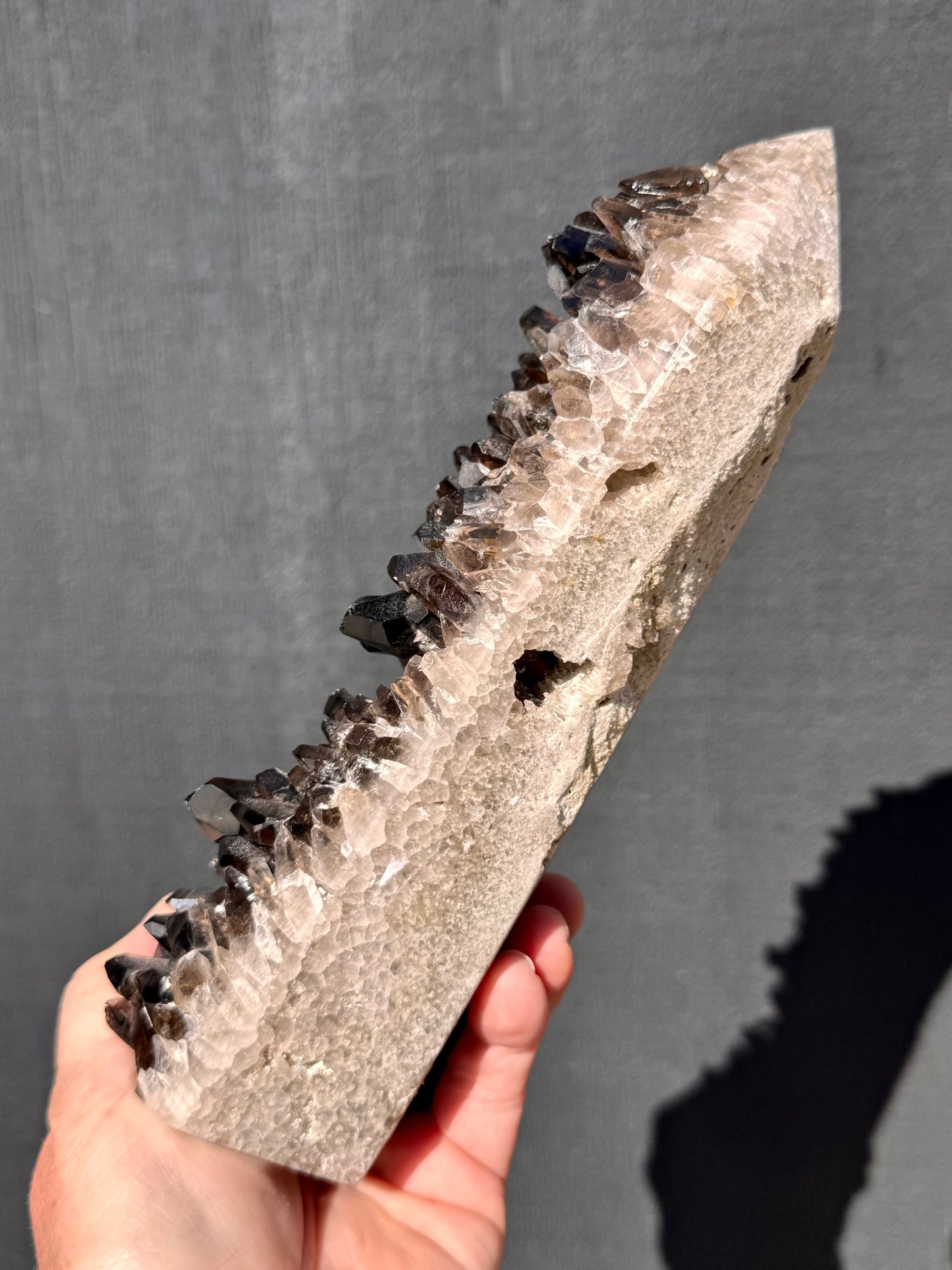 Smoky Quartz Cluster Tower, Heated