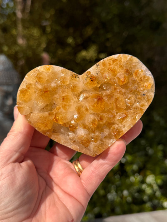 Citrine Heart-heat treated Amethyst