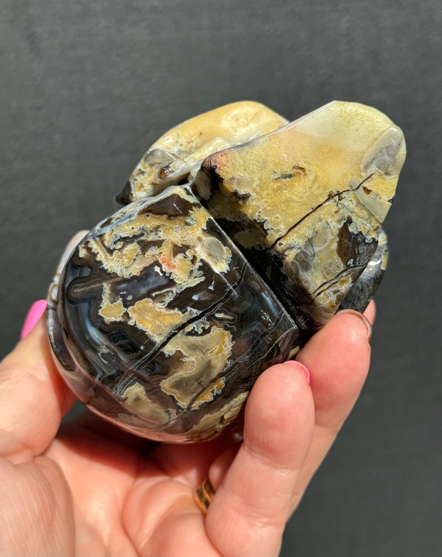 Volcanic Agate carved Skull