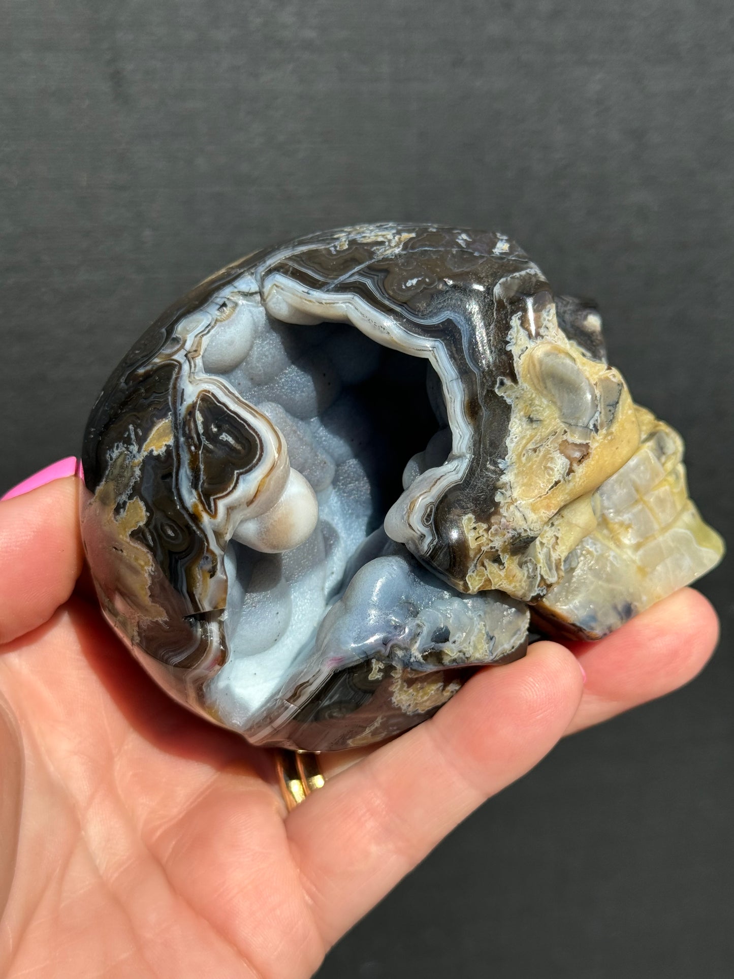 Volcanic Agate carved Skull