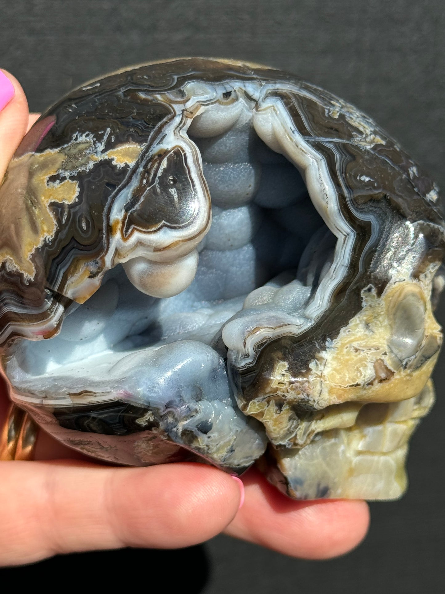 Volcanic Agate carved Skull