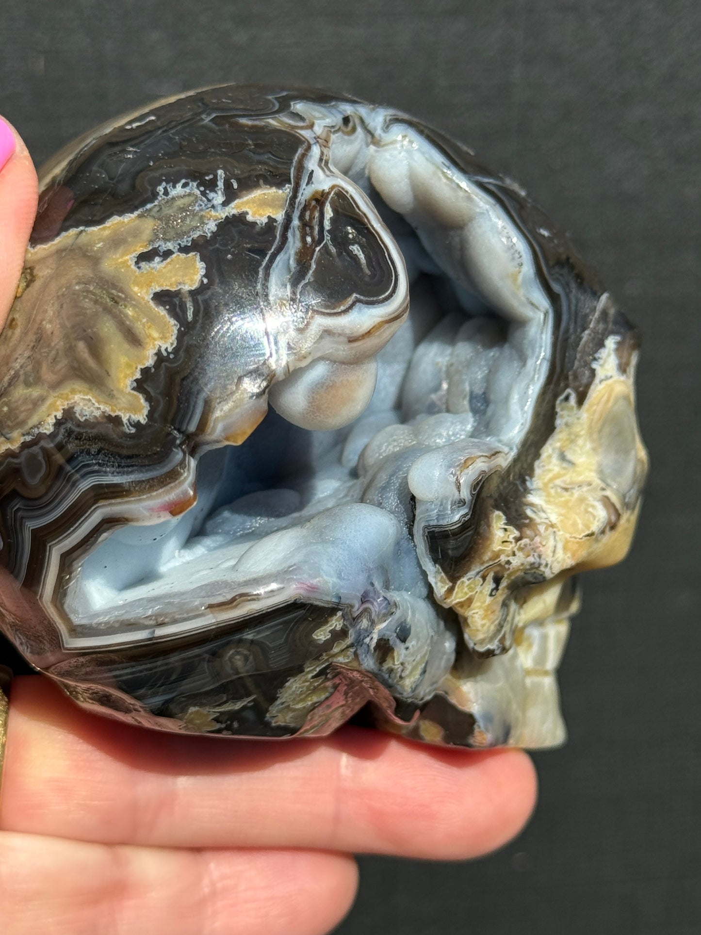 Volcanic Agate carved Skull