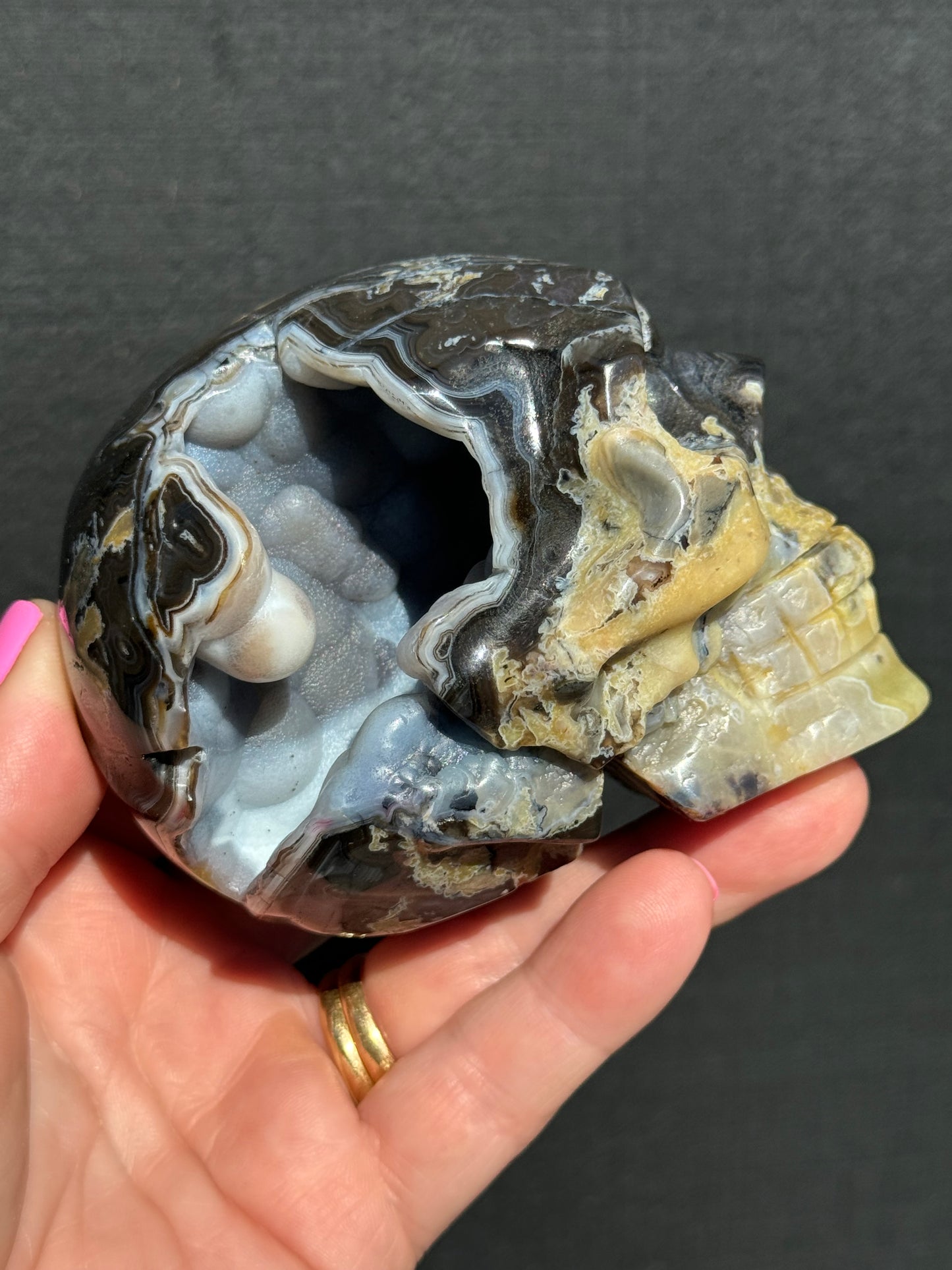 Volcanic Agate carved Skull