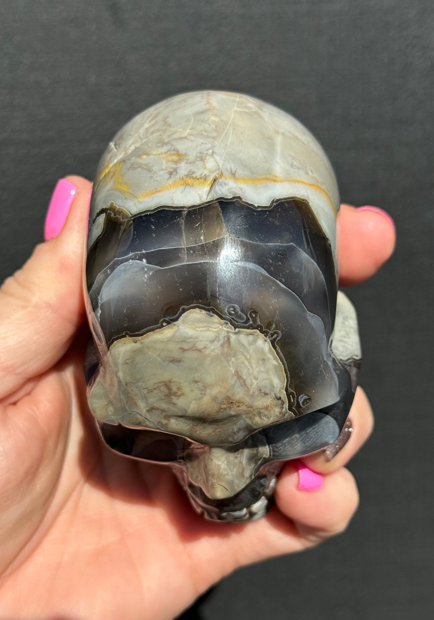 Volcanic Agate carved Skull