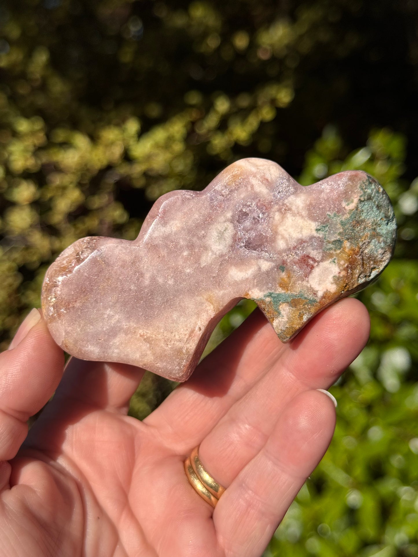 Pink Amethyst Druzy Double Heart