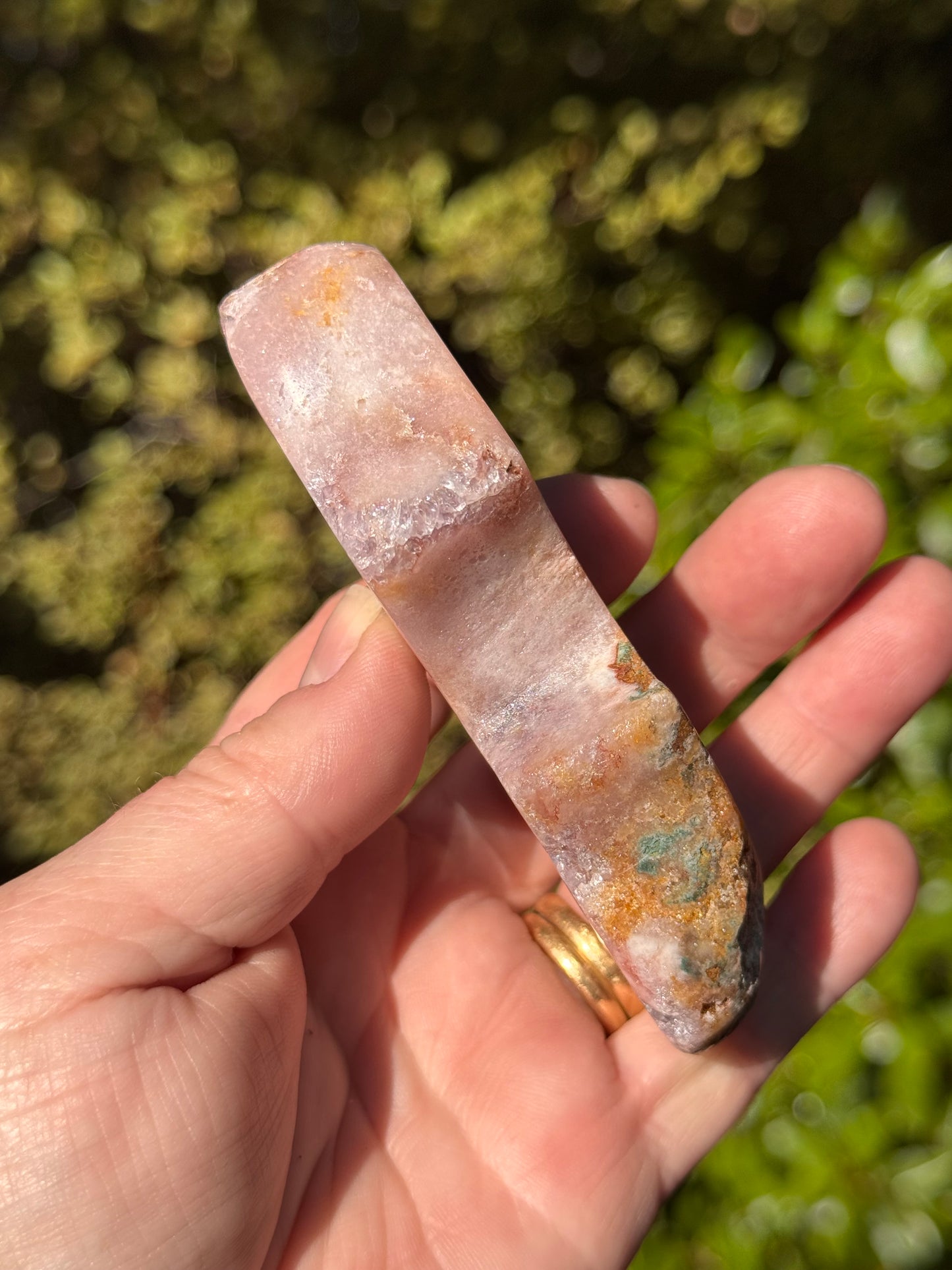 Pink Amethyst Druzy Double Heart