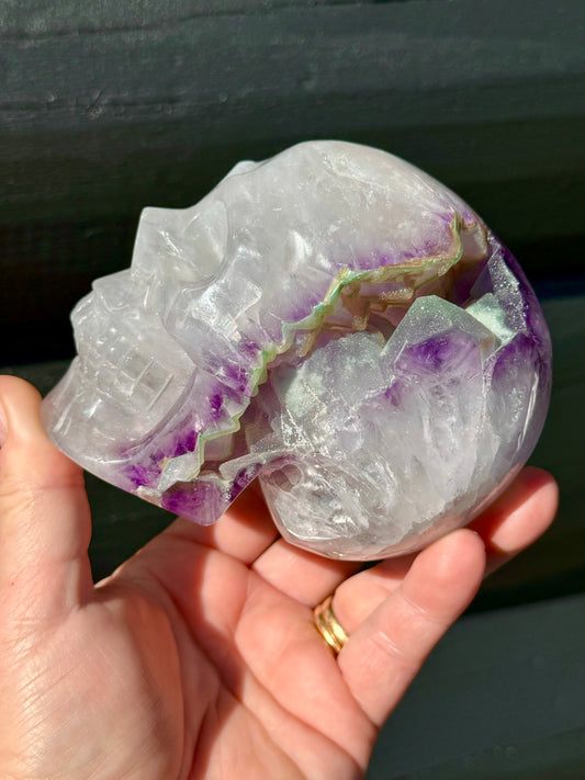 Amethyst Druzy carved Skull