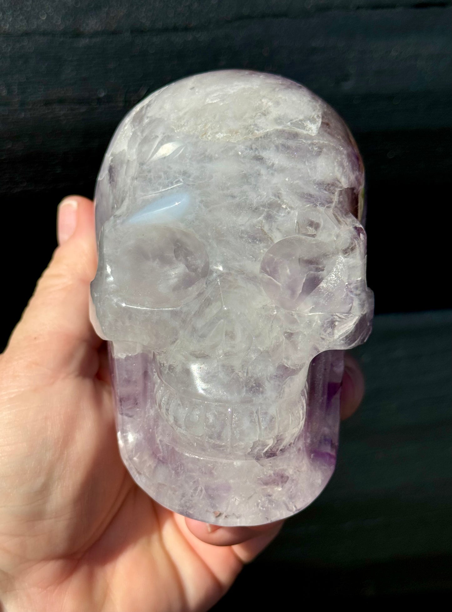 Amethyst Druzy carved Skull