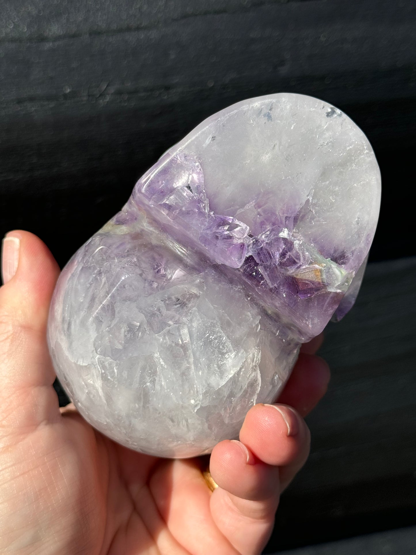 Amethyst Druzy carved Skull