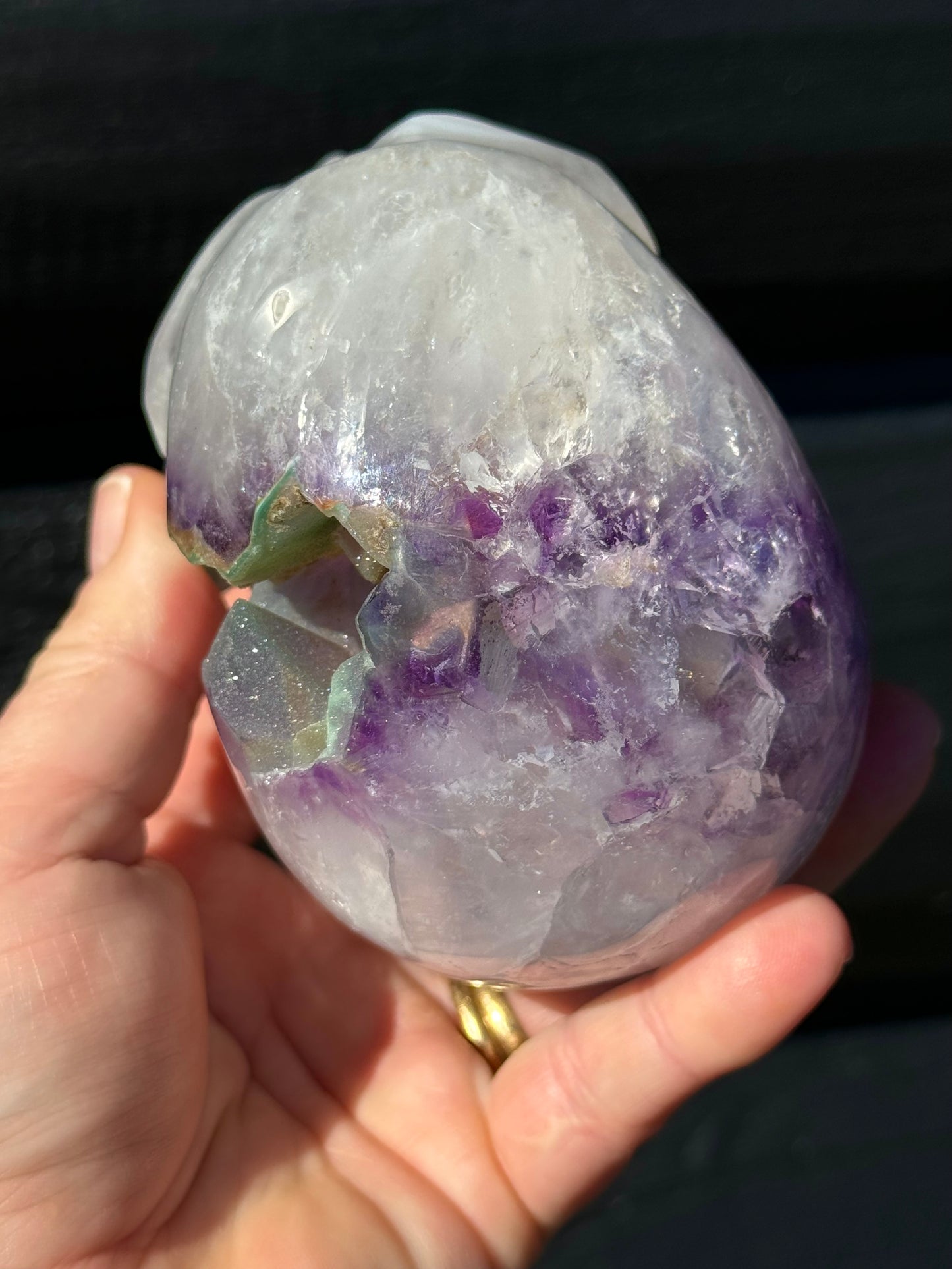 Amethyst Druzy carved Skull