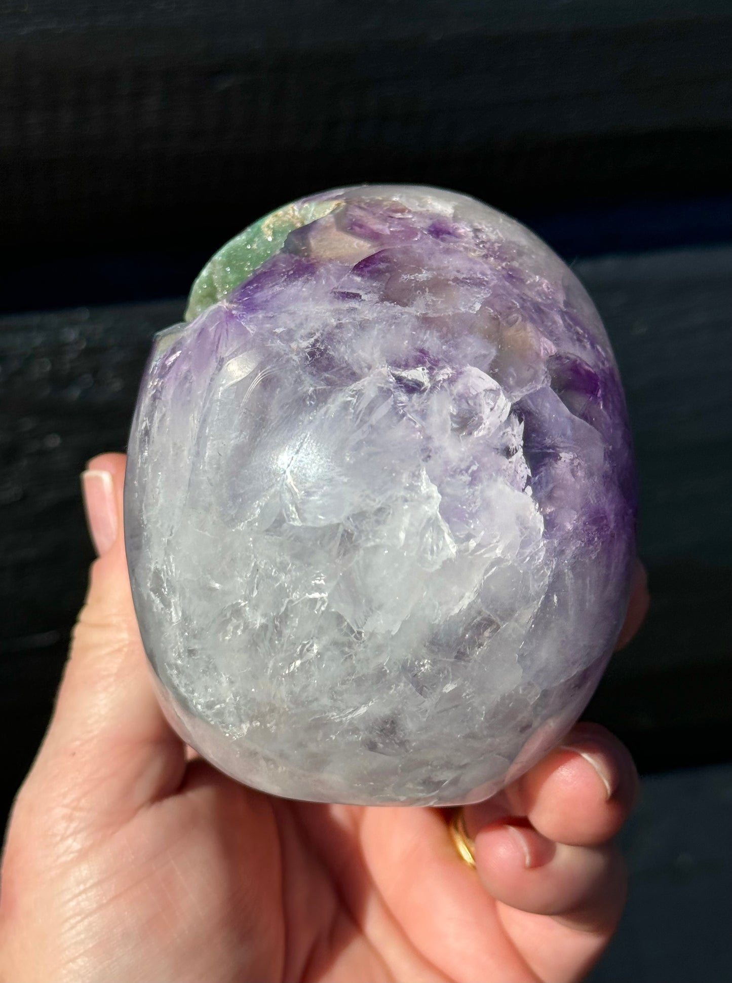 Amethyst Druzy carved Skull