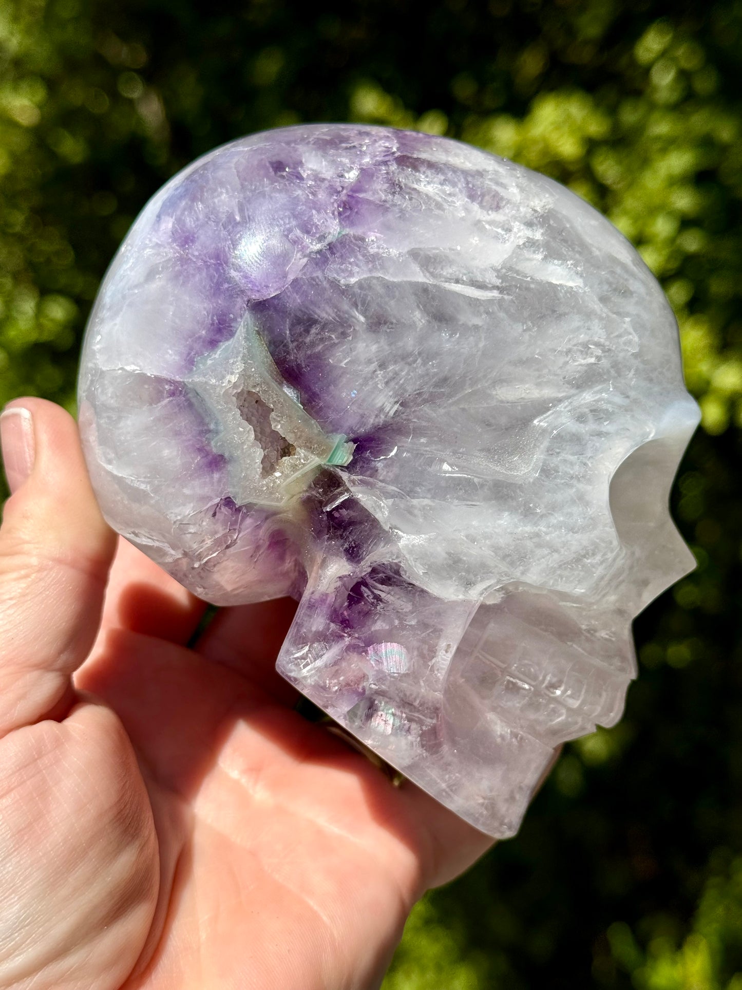 Amethyst Druzy carved Skull