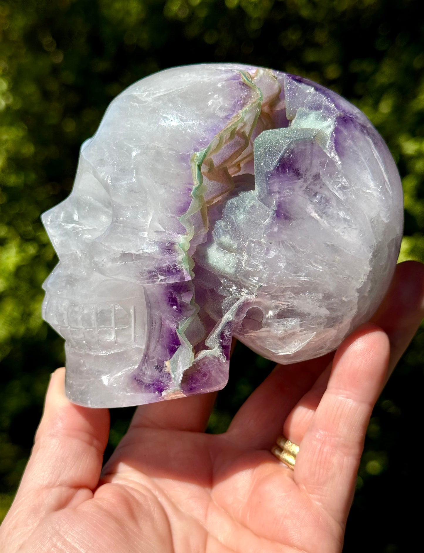 Amethyst Druzy carved Skull