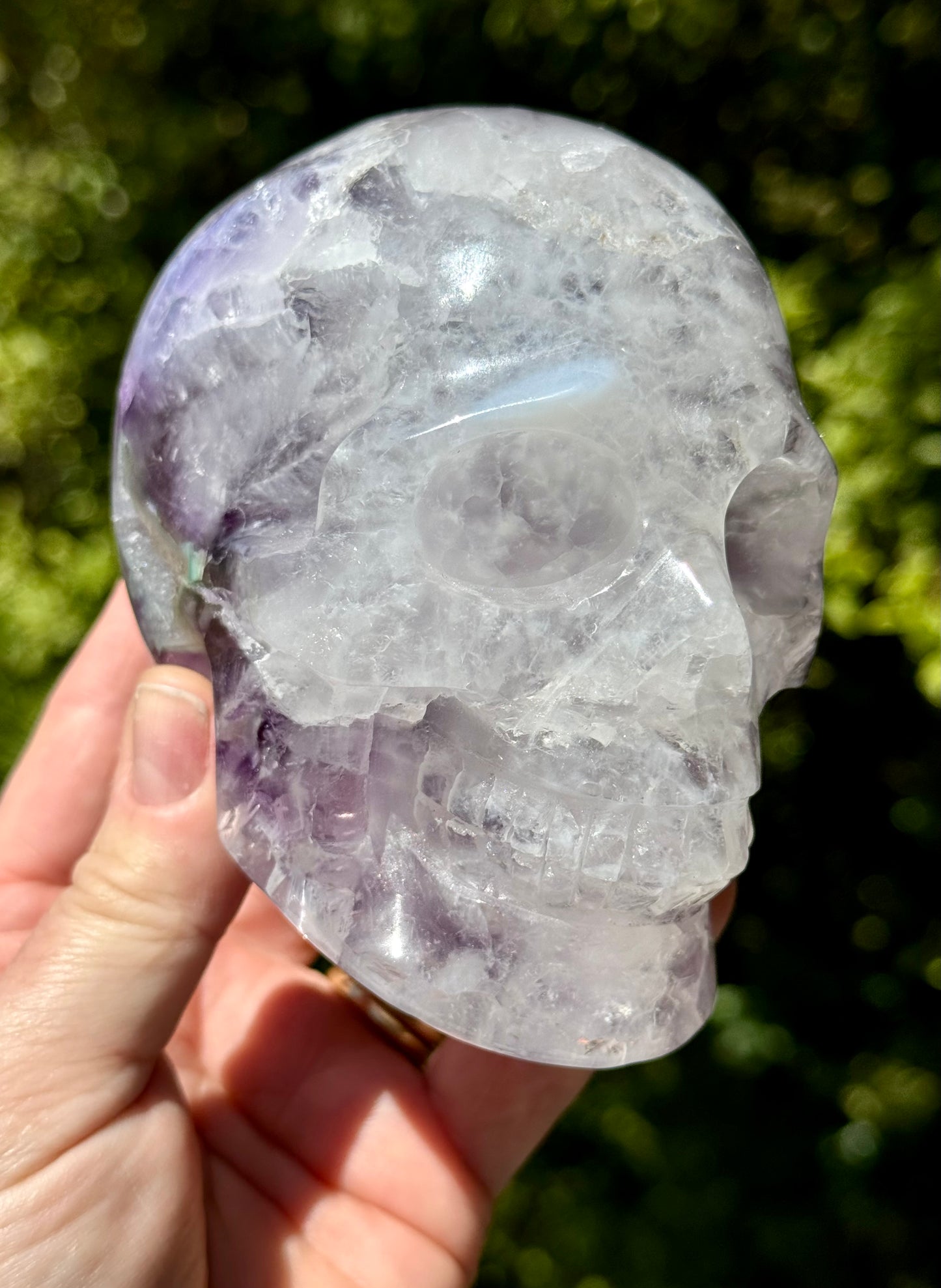 Amethyst Druzy carved Skull