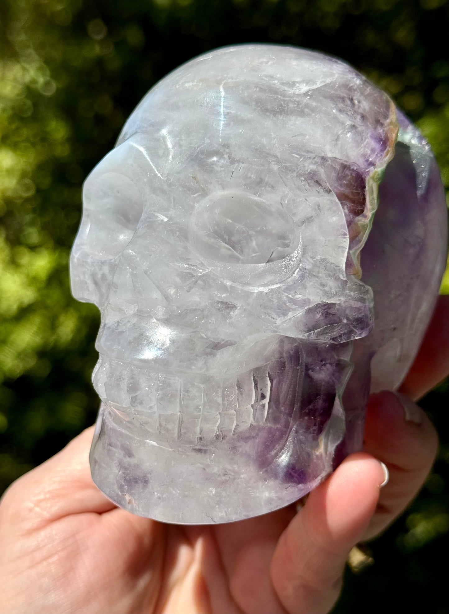 Amethyst Druzy carved Skull