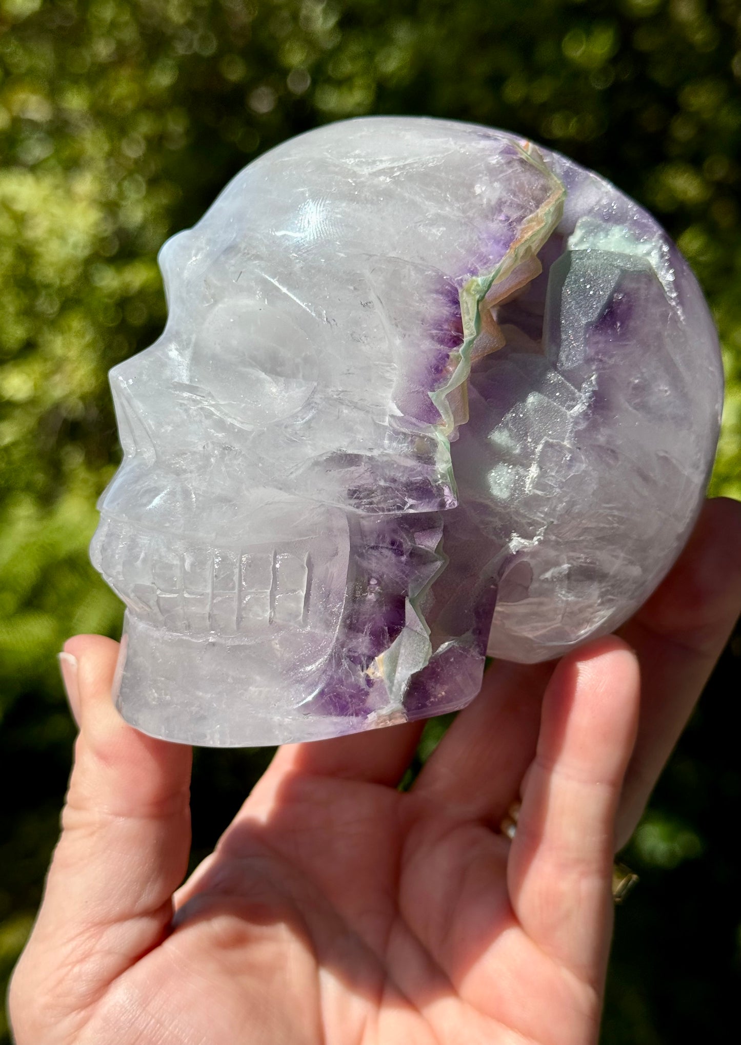 Amethyst Druzy carved Skull