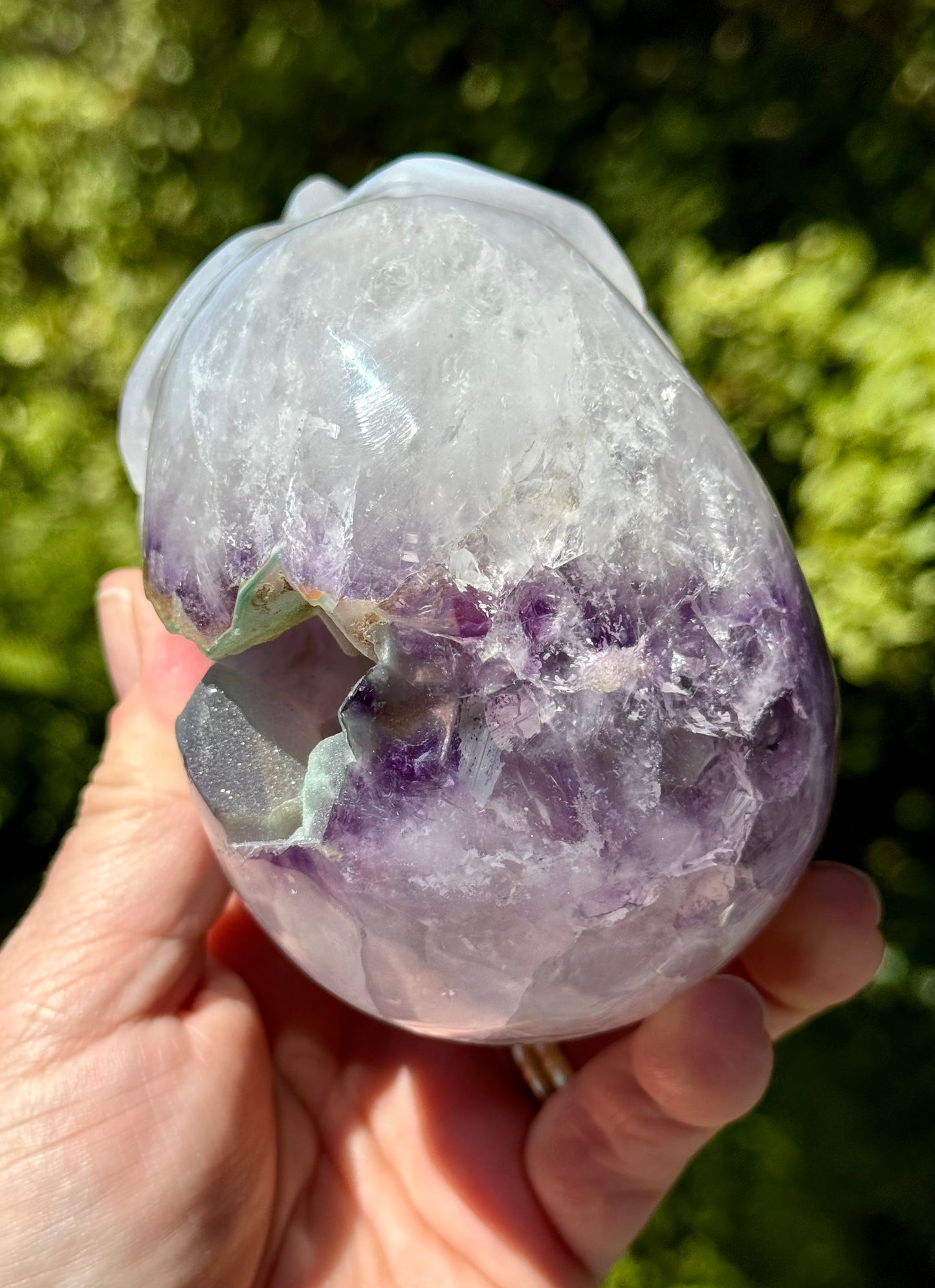 Amethyst Druzy carved Skull