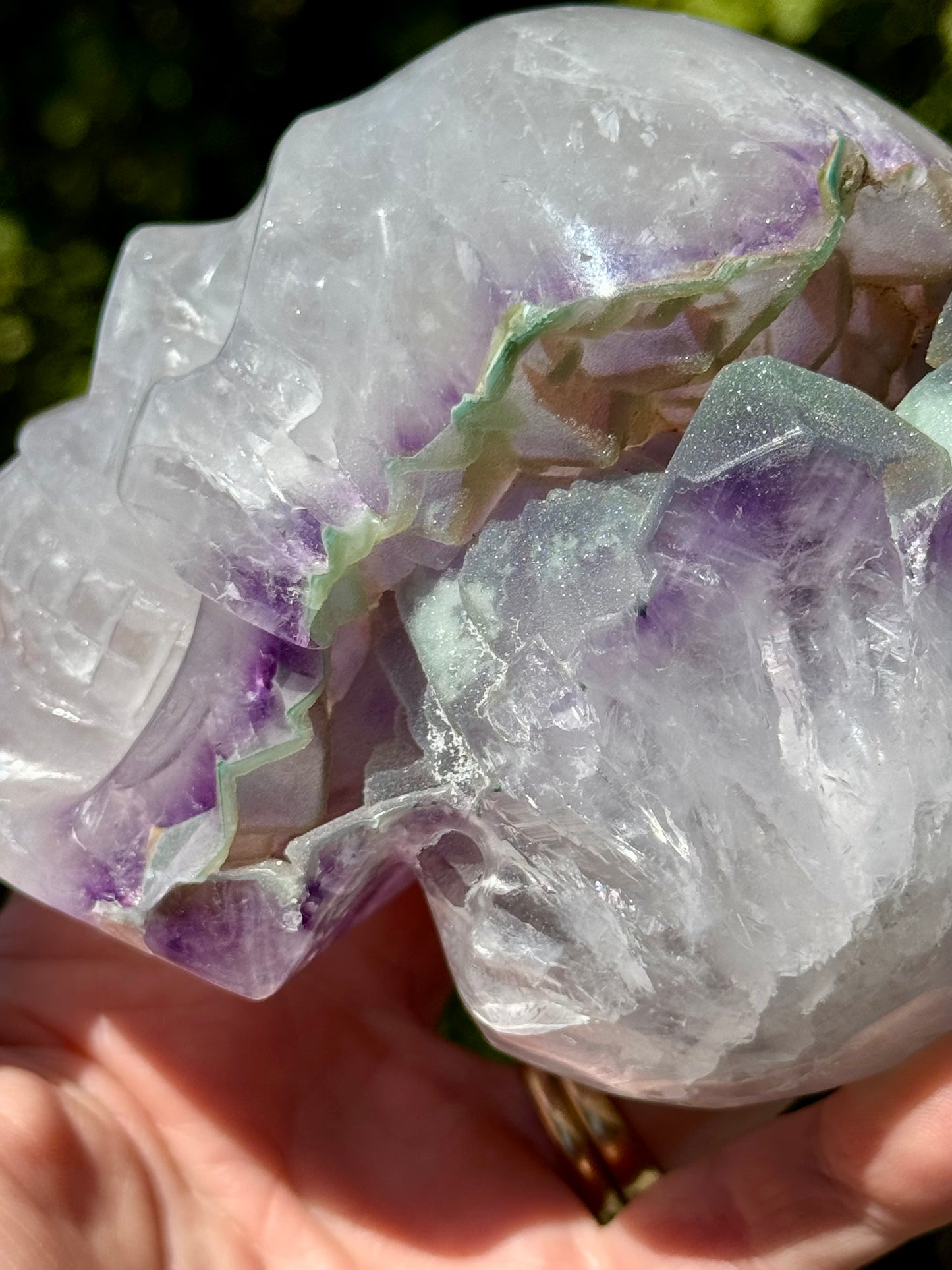 Amethyst Druzy carved Skull