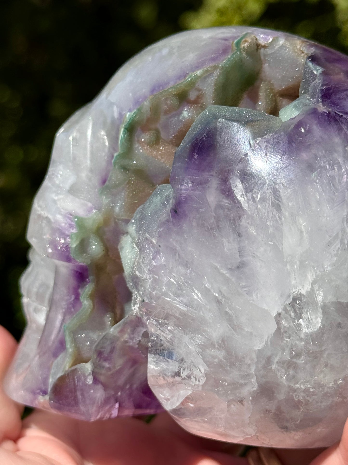 Amethyst Druzy carved Skull