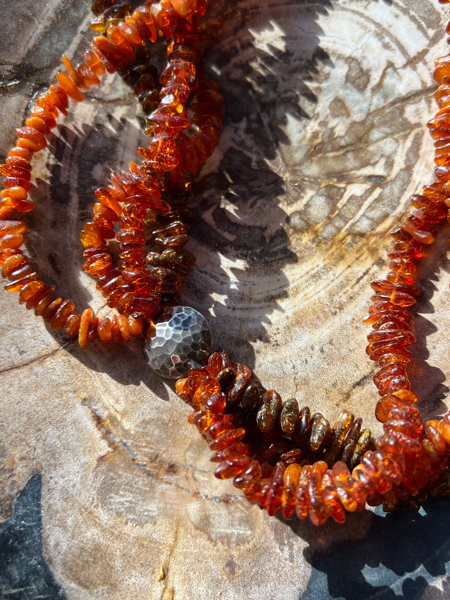 Amber Necklace with Sterling Silver Clasp