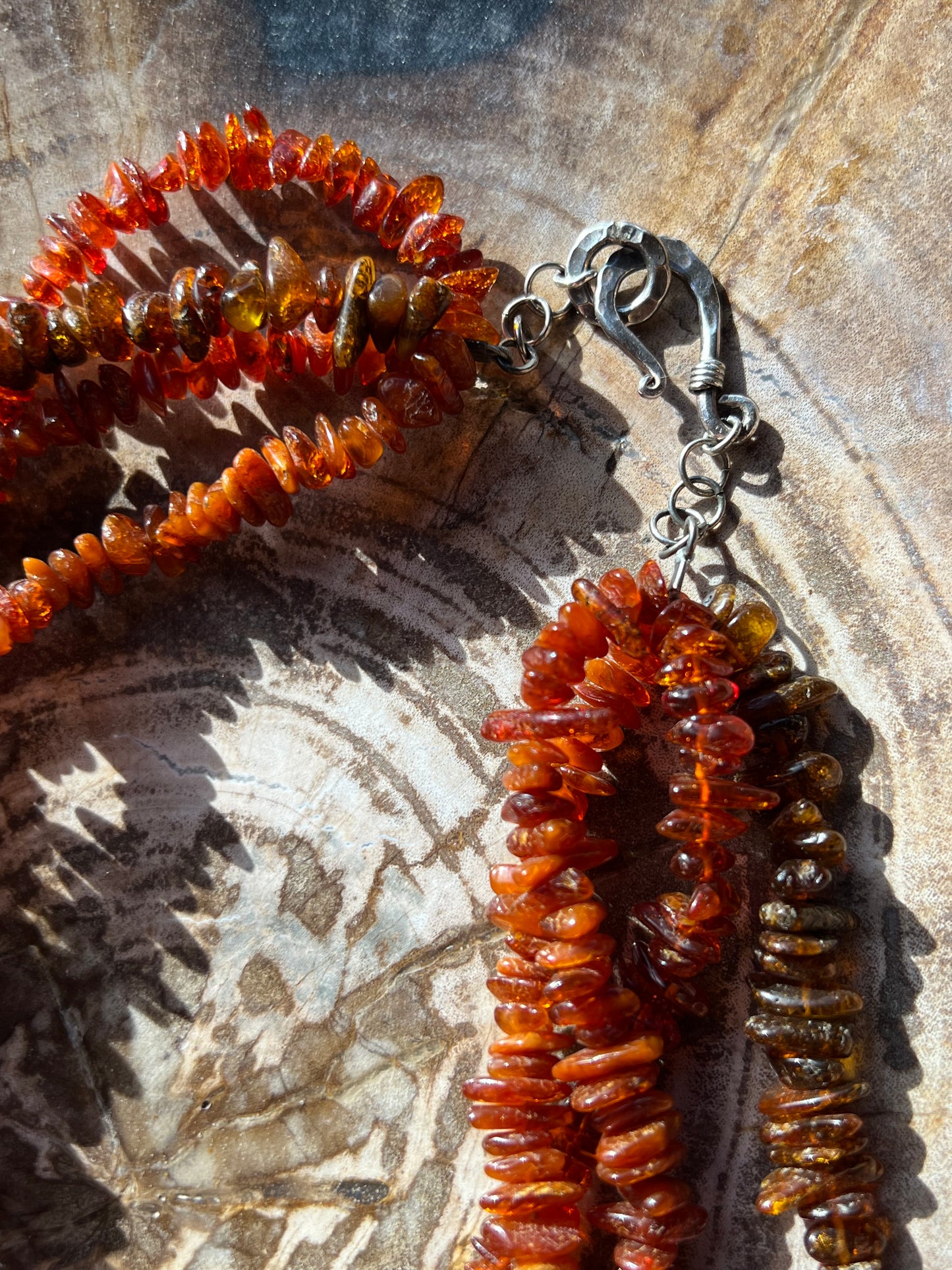 Amber Necklace with Sterling Silver Clasp