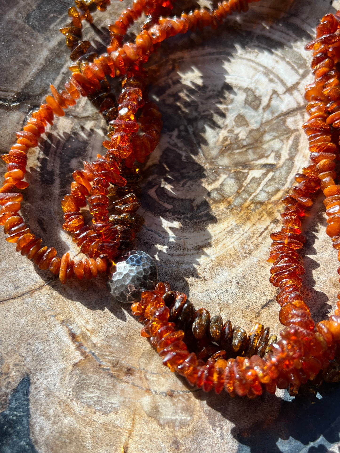 Amber Necklace with Sterling Silver Clasp