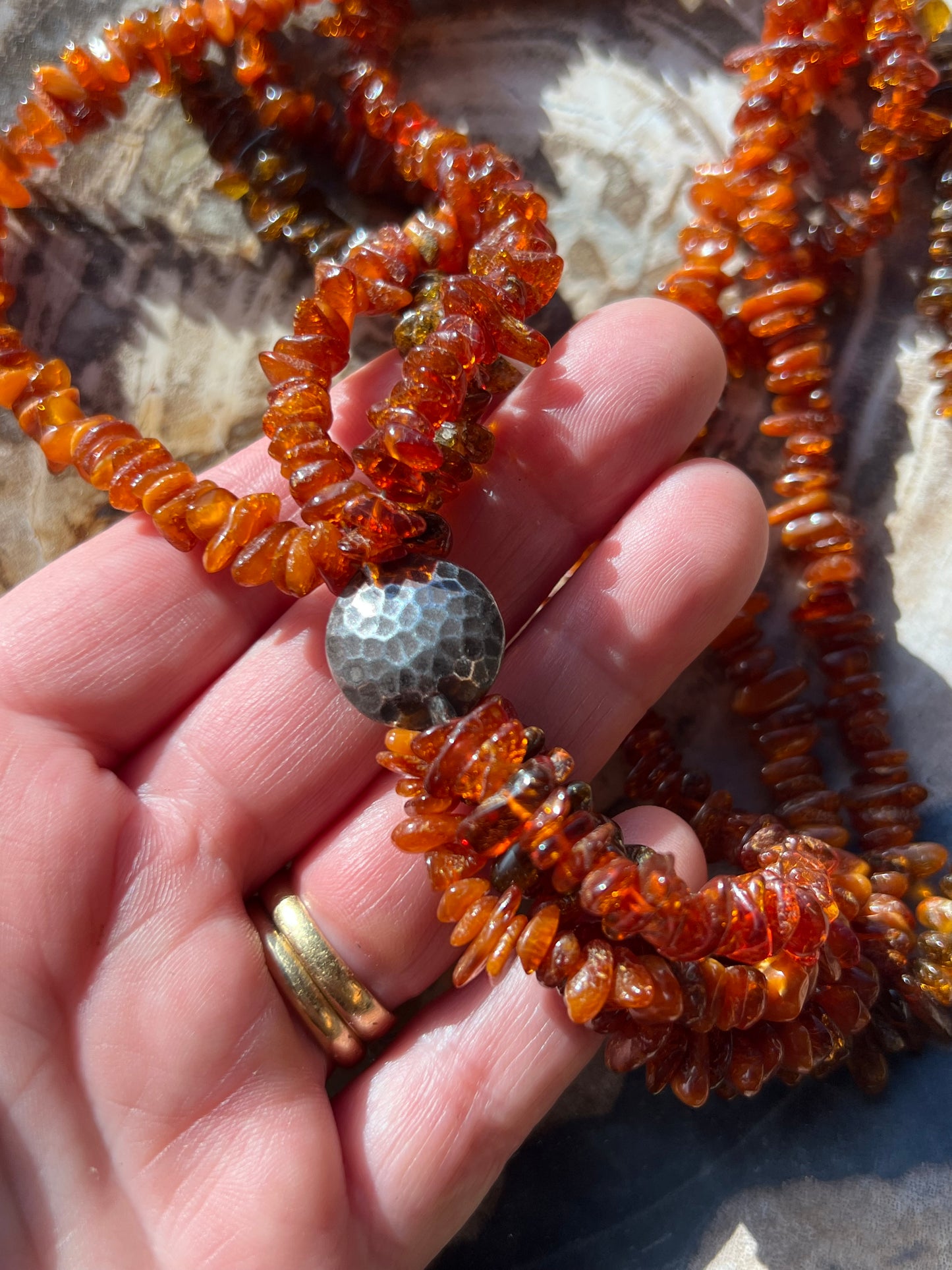 Amber Necklace with Sterling Silver Clasp