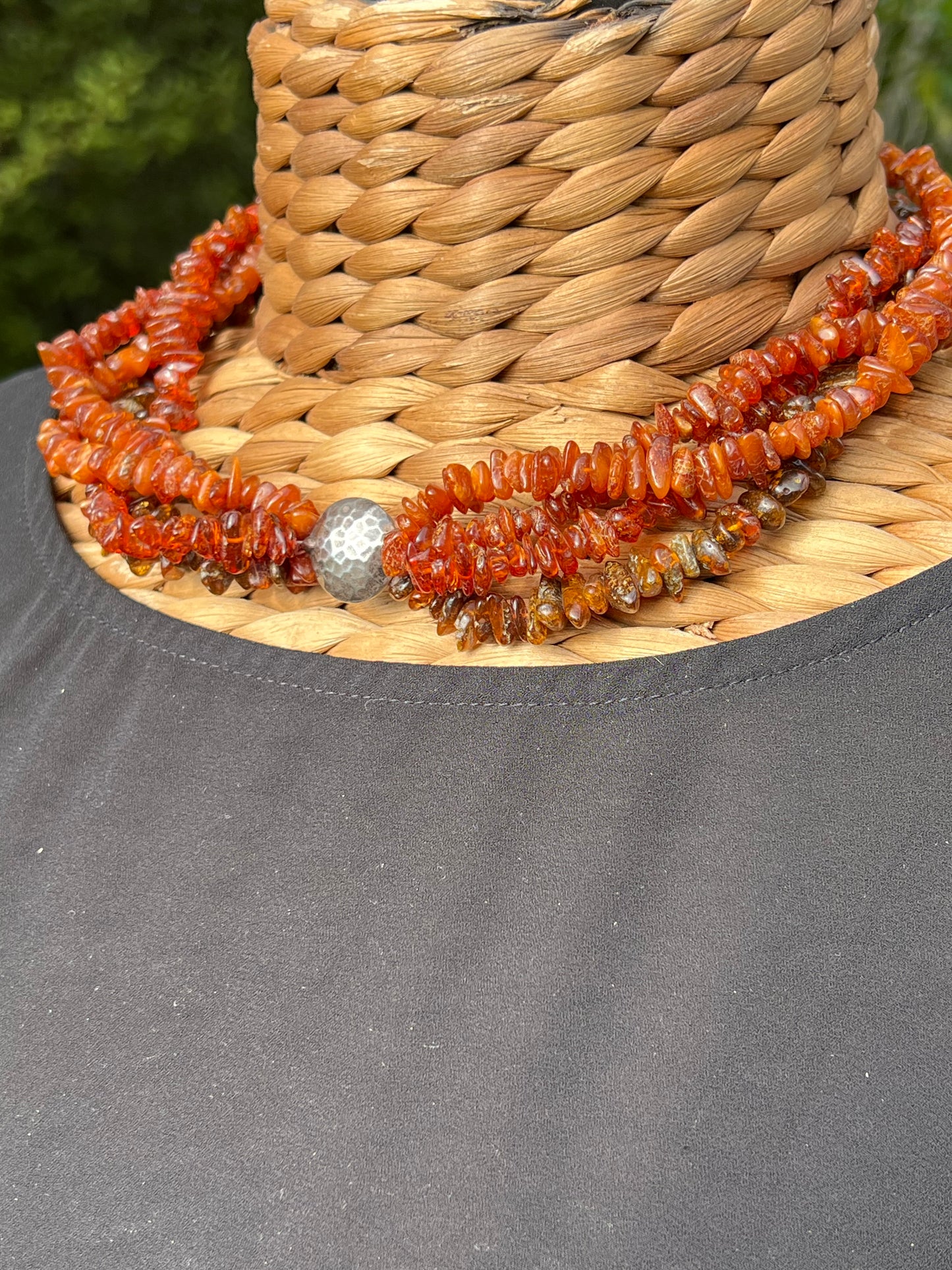 Amber Necklace with Sterling Silver Clasp