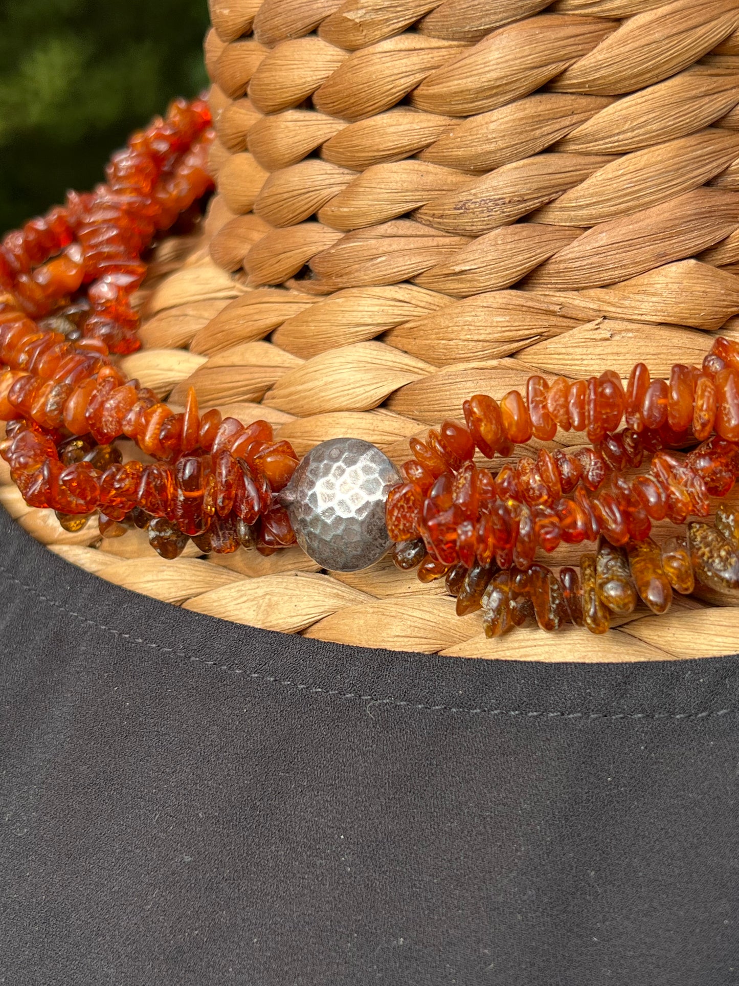 Amber Necklace with Sterling Silver Clasp