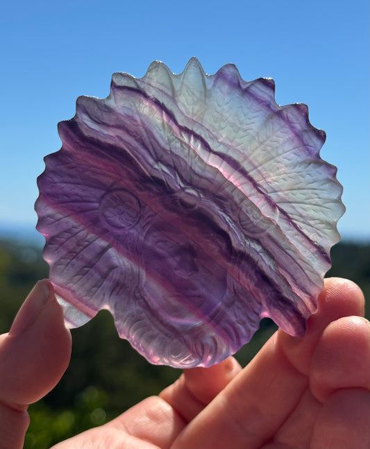 Purple Fluorite carved Indigenous American Head