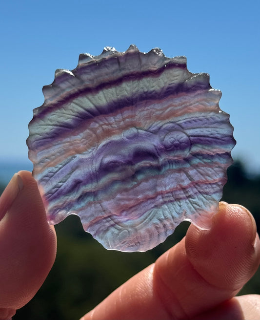 Purple Fluorite carved Indigenous American Head