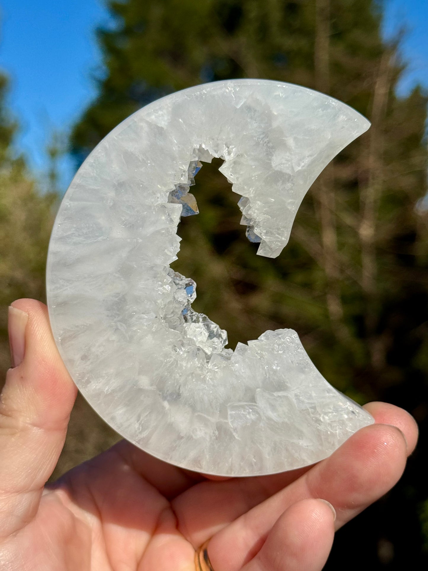 Druzy Agate Crescent Moon 1