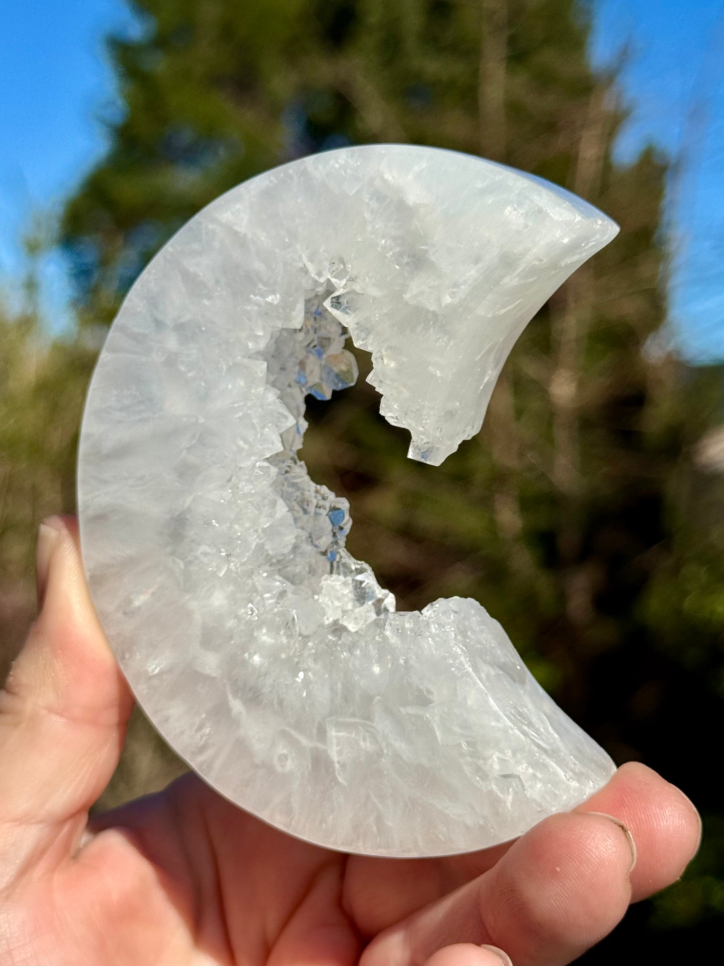 Druzy Agate Crescent Moon 1