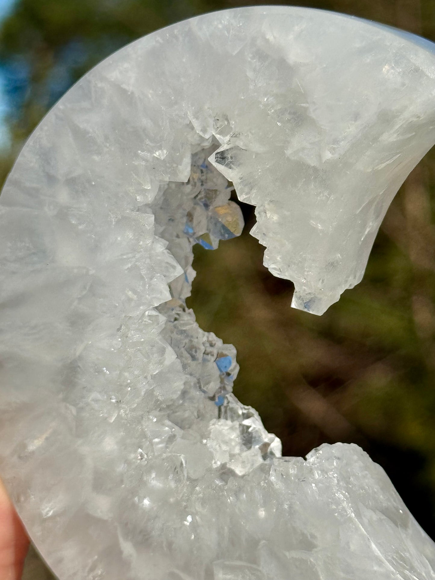 Druzy Agate Crescent Moon 1
