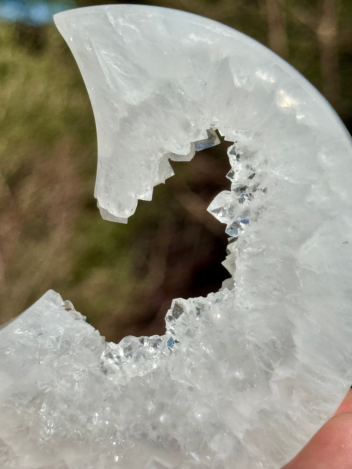 Druzy Agate Crescent Moon 1