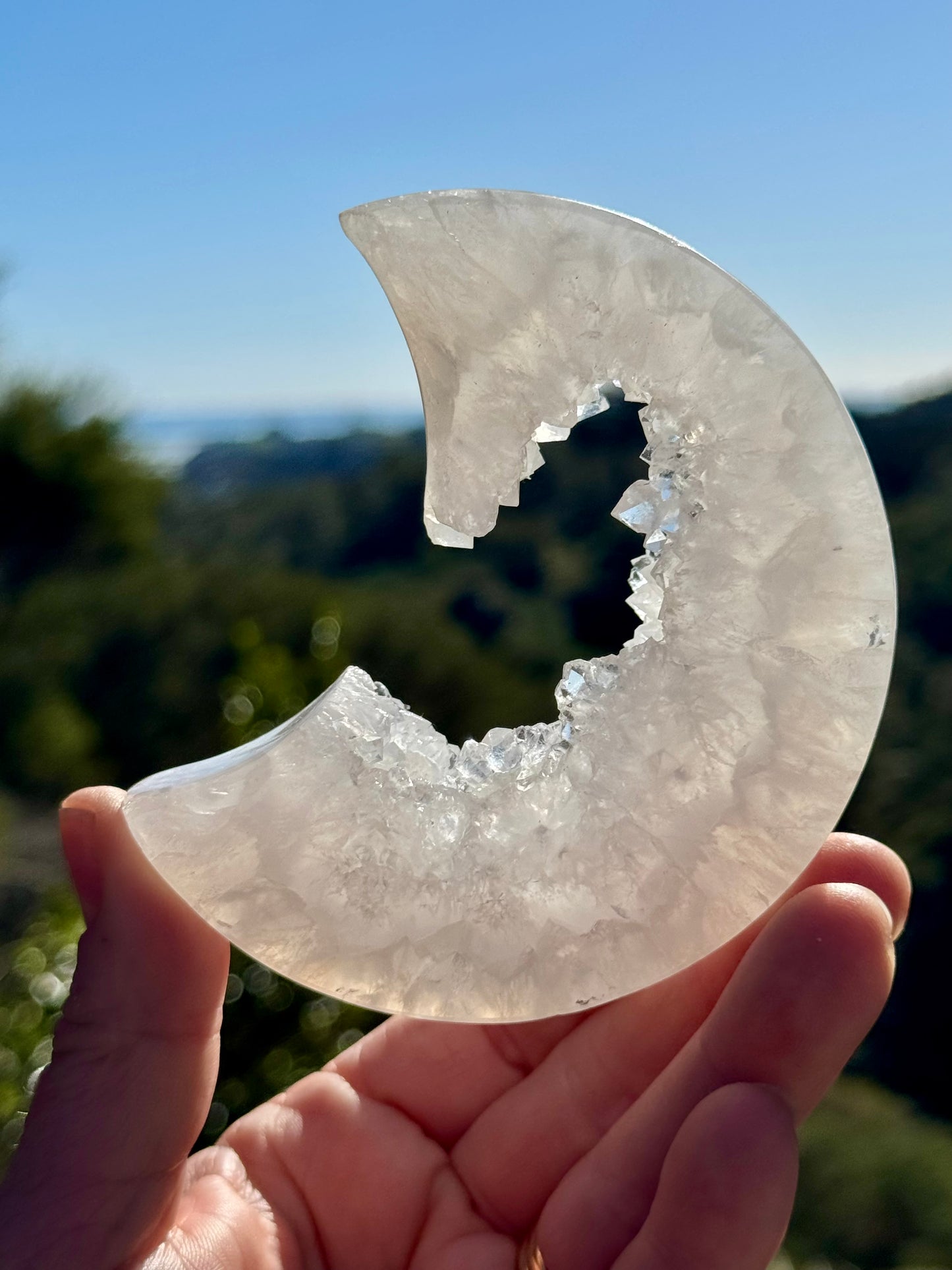 Druzy Agate Crescent Moon 1