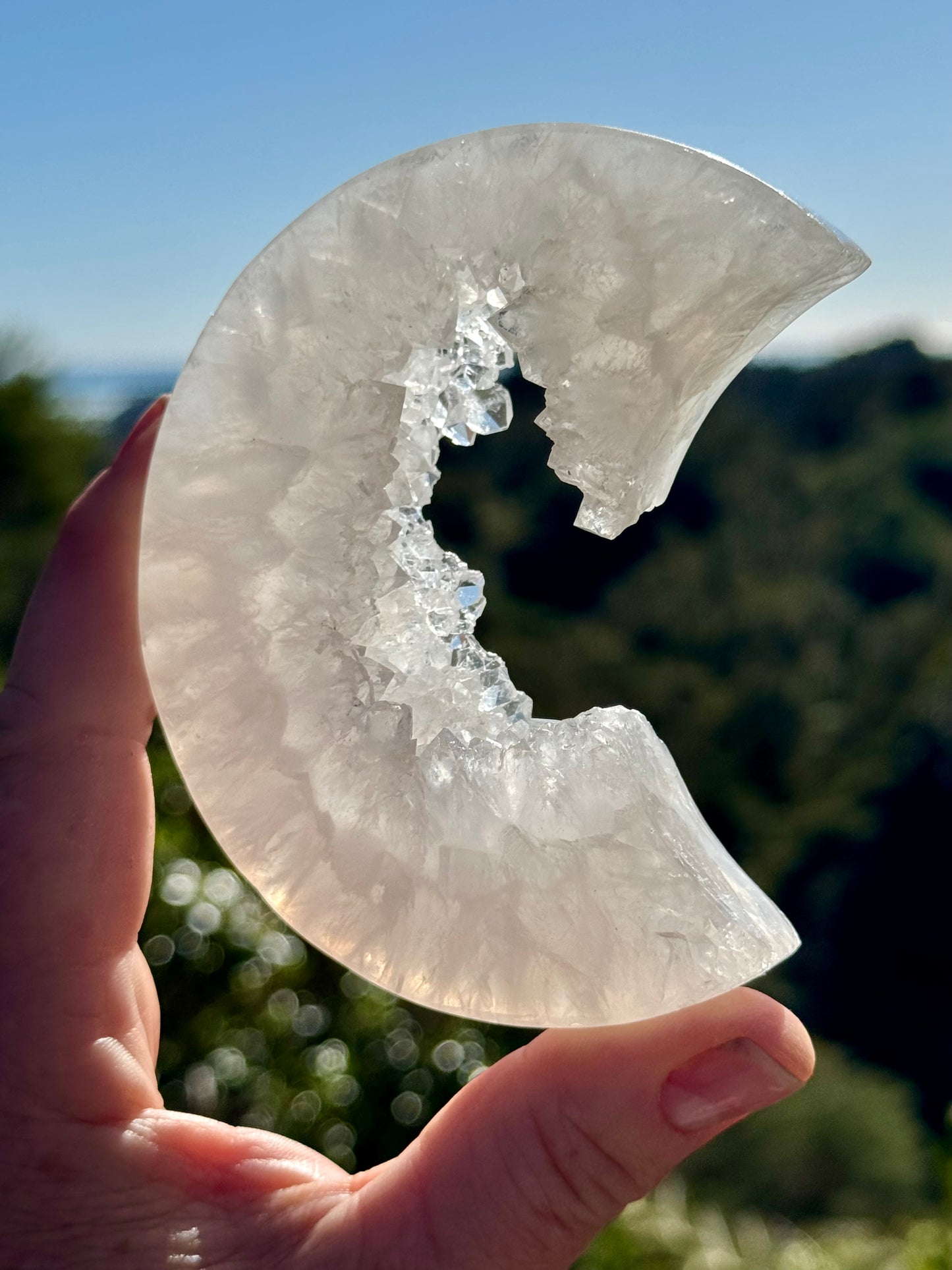 Druzy Agate Crescent Moon 1