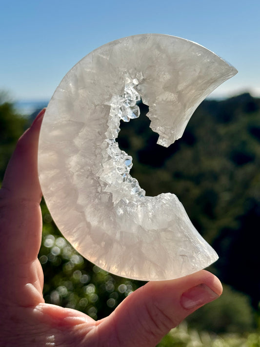 Druzy Agate Crescent Moon 1