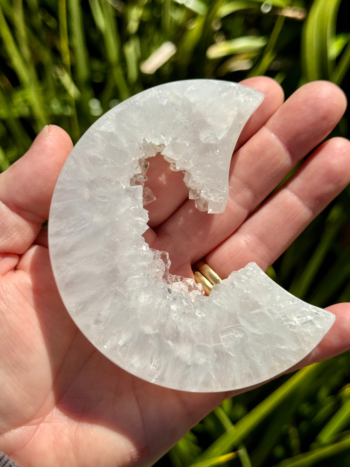 Druzy Agate Crescent Moon 1